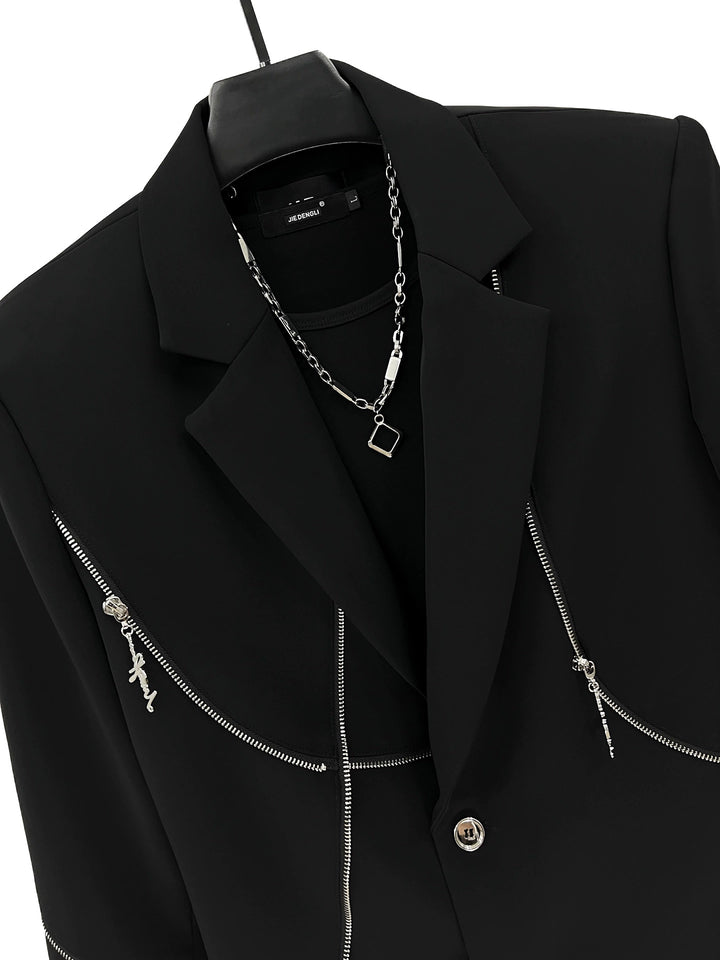 Metal Zipper Casual Loose Jacket