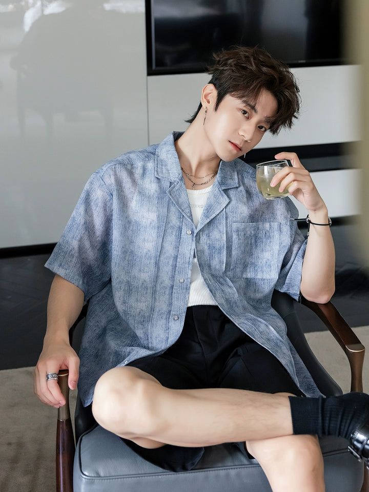 Mesh Short Sleeve Breathable Casual Shirt