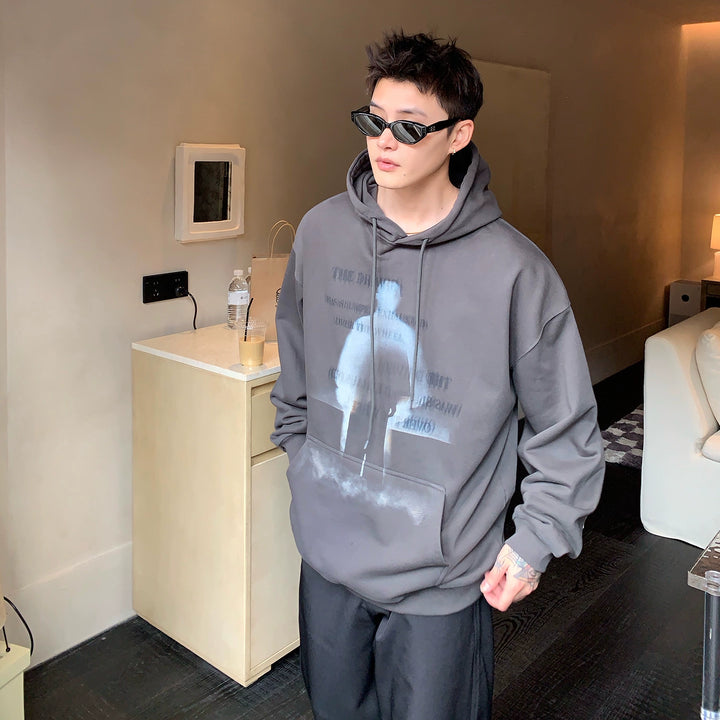 Portrait Print Drawstring Hoodie