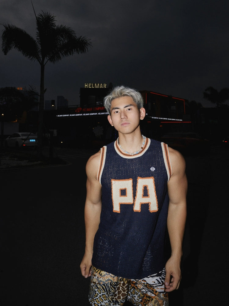 Hip-hop Hollow Letter Knitted Vest
