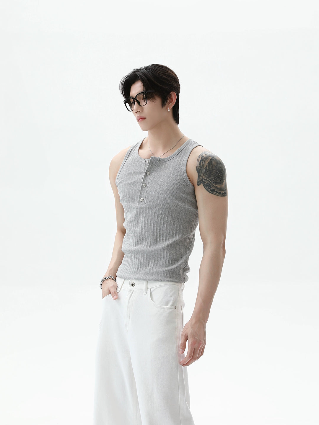 Sleeveless Ribbed Slim Fit Tank Top