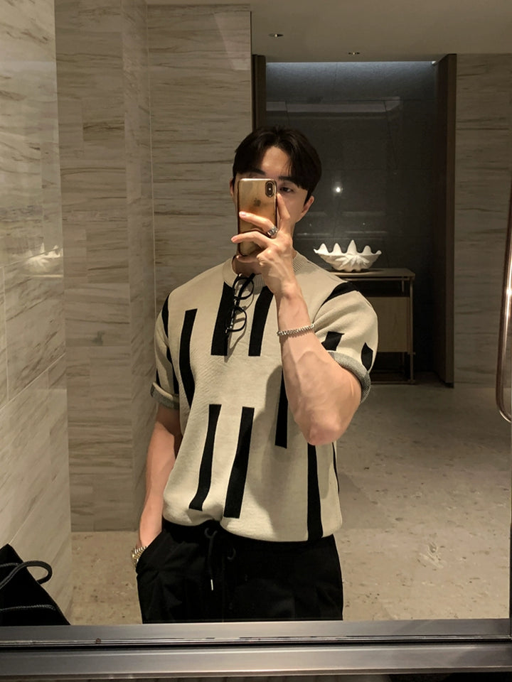 Knitted Short Sleeve Pullover
