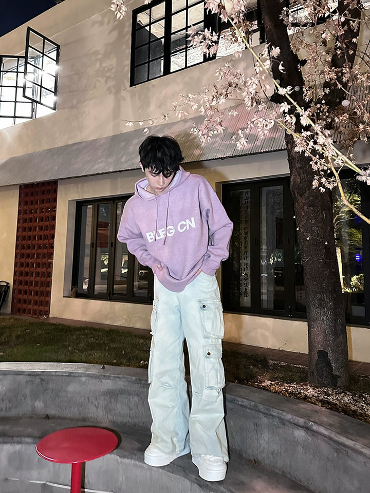 Loose Fit Knit Hooded Pullover Sweater