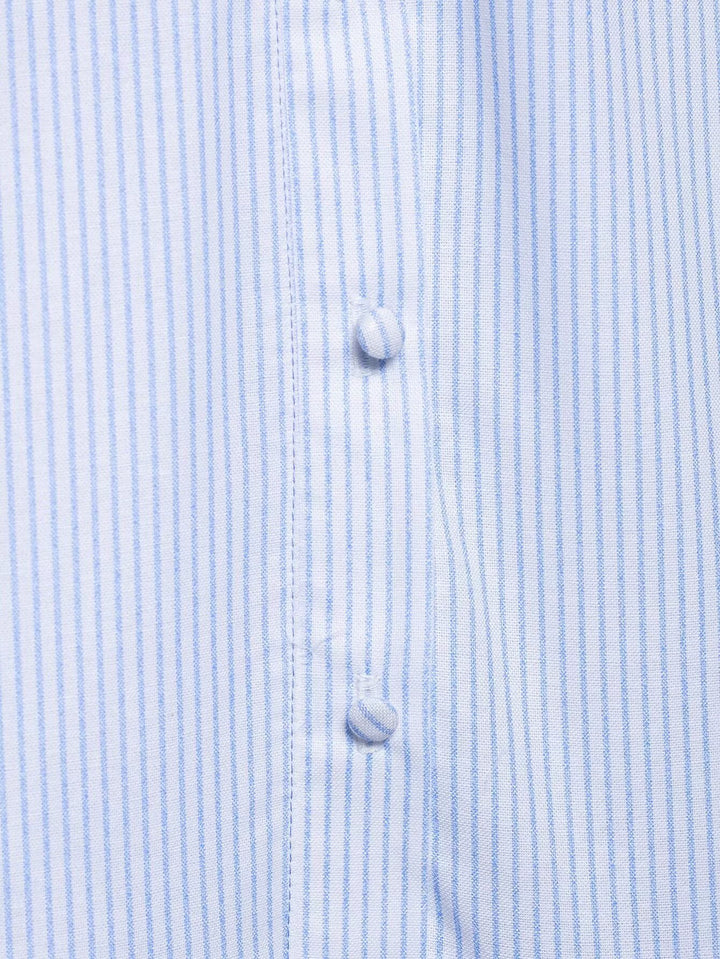 فستان ميدي بدون أكمام مزود بأزرار مخطط