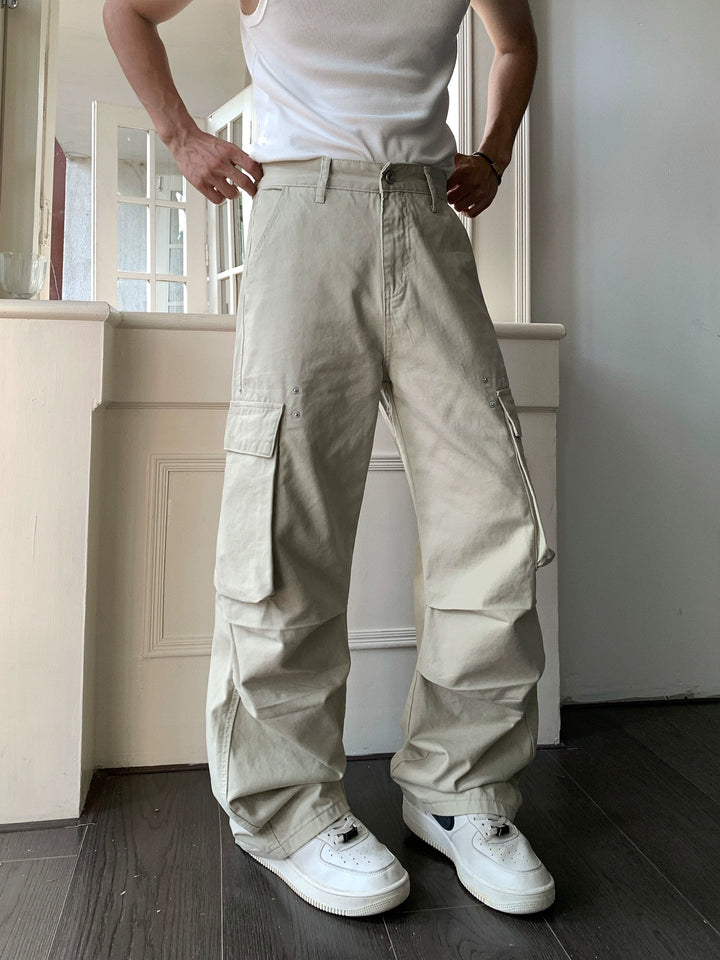 Large Pocket Pleated Overalls