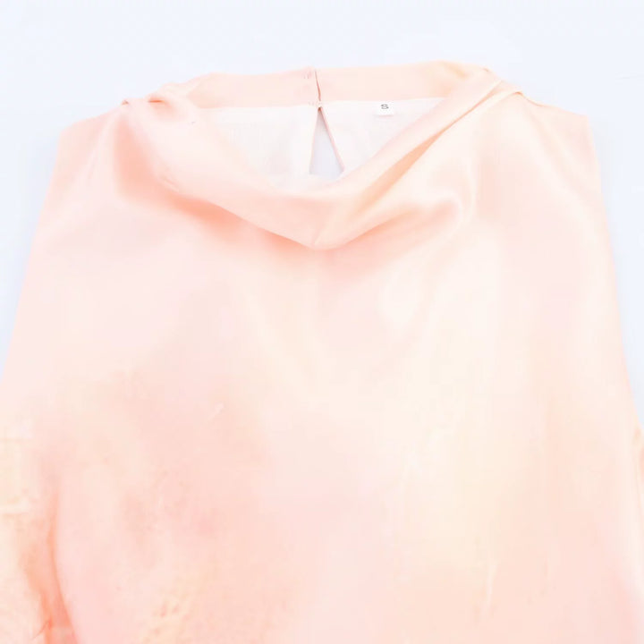 فستان ميدي ساتان بدون أكمام بتدرجات الألوان