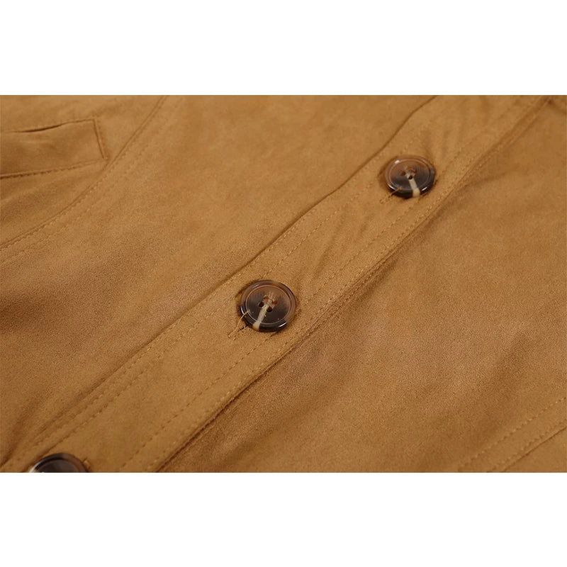 Suede-Textured Slim Fit Short Jacket