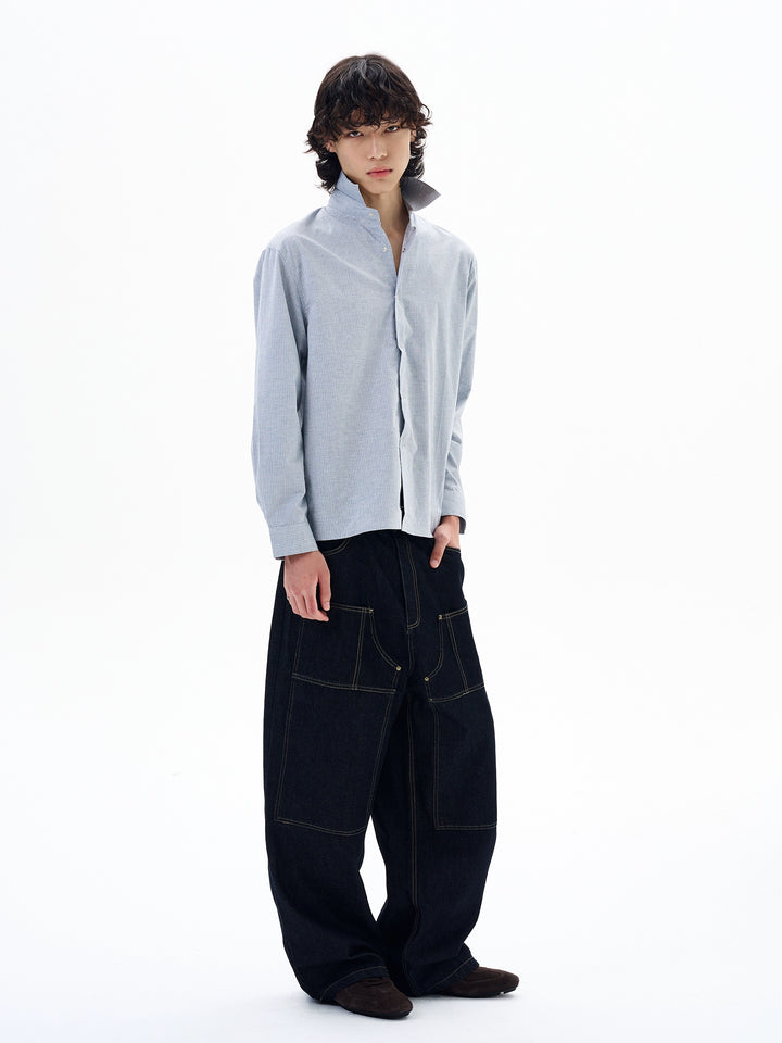 Long Sleeve Striped Button Shirt