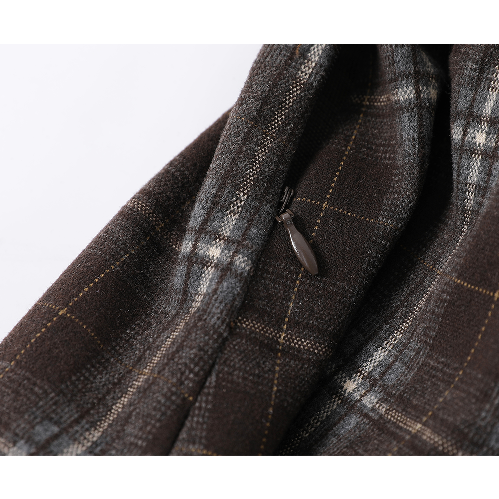 Plaid Asymmetrical Midi Skirt