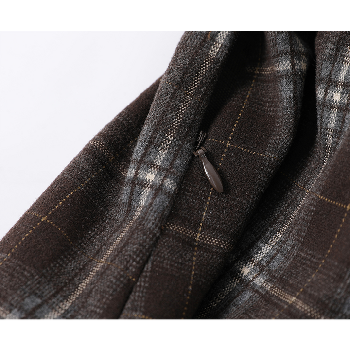 Plaid Asymmetrical Midi Skirt