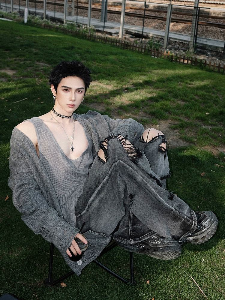 Sleeveless Mesh Loose Casual Vest