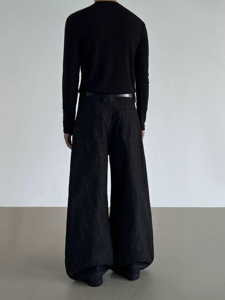 Baggy Weite-Leg Lockere Passform Jeanshose