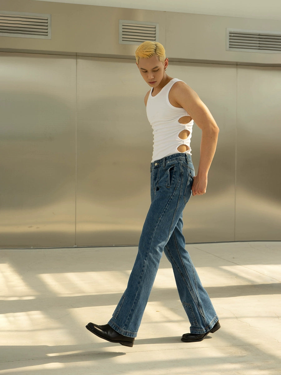 Sleeveless Slim Fit Hollow Out Vest