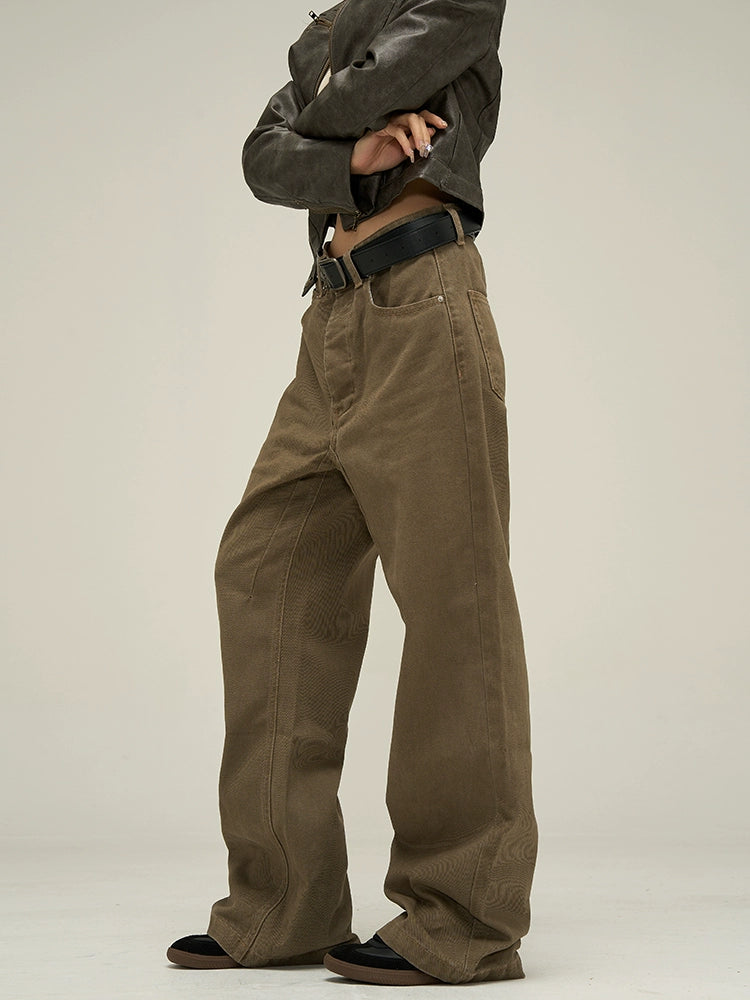 Retro brede ben street style jeansbukser