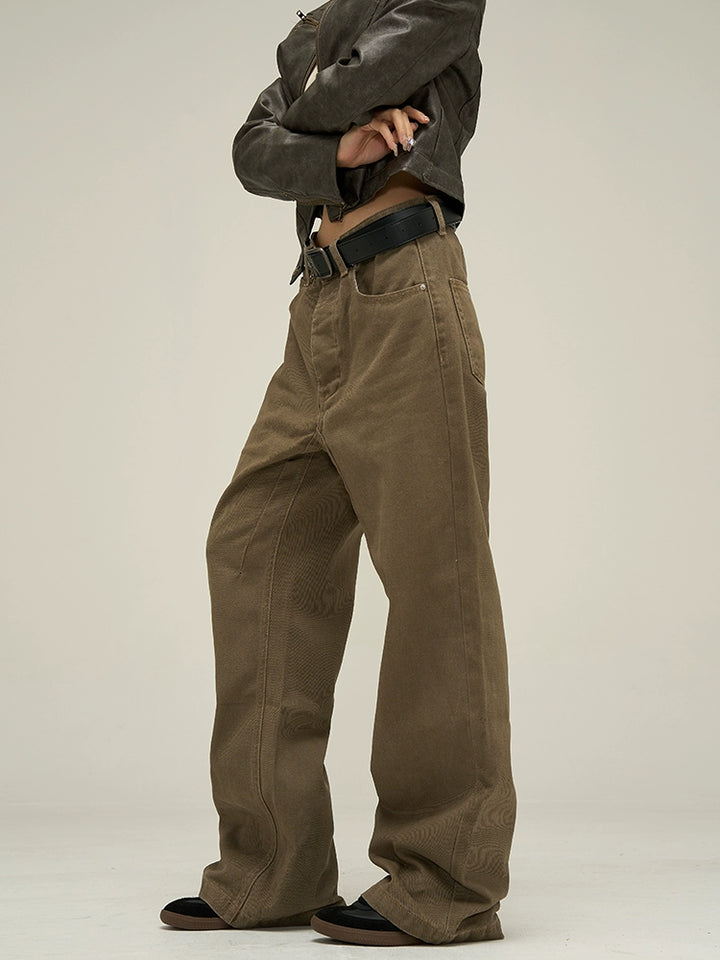 Retro brede ben street style jeansbukser