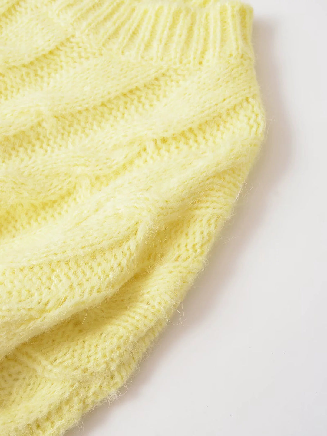 Yellow Cable Knit Sweater
