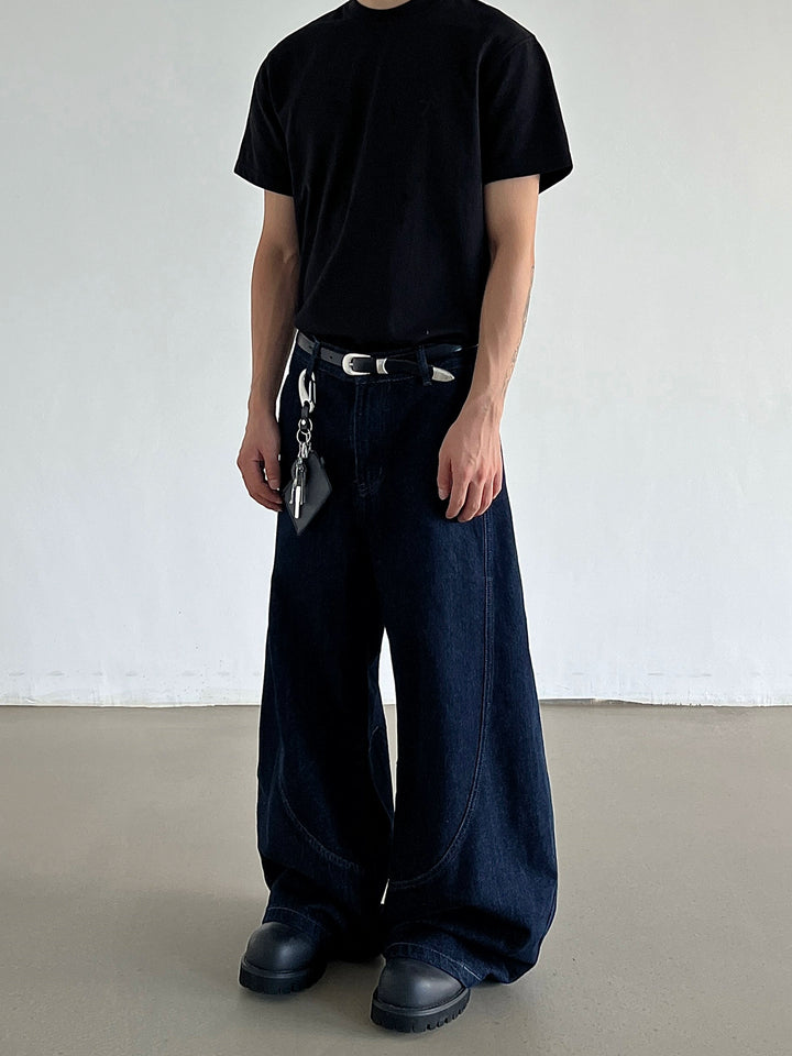 Wide-Leg Straight Scimitar Jeans
