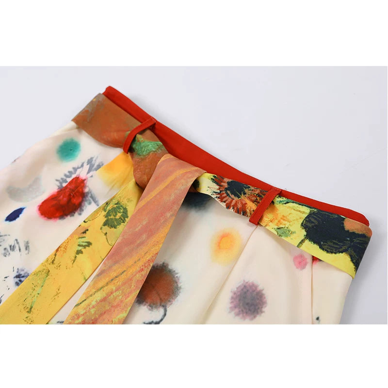 Polka Dot Long Sleeve Top and Skirt