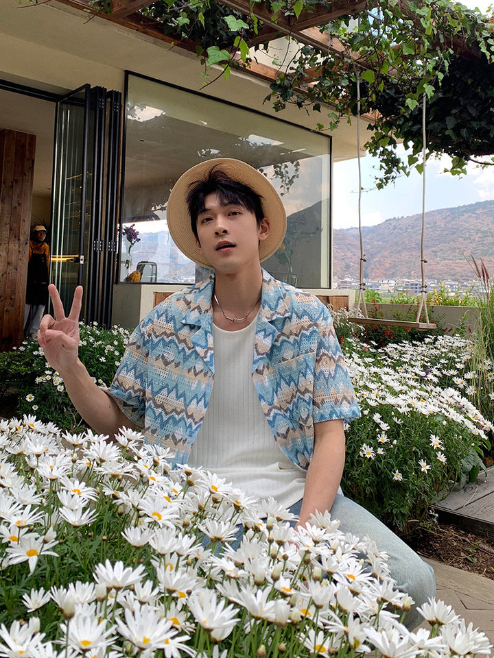 Floral Short-Sleeve Casual Shirt