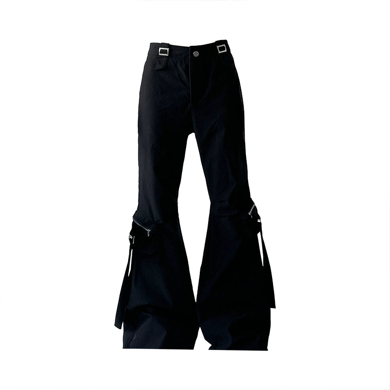 Low Waist Flared Cargo Pants