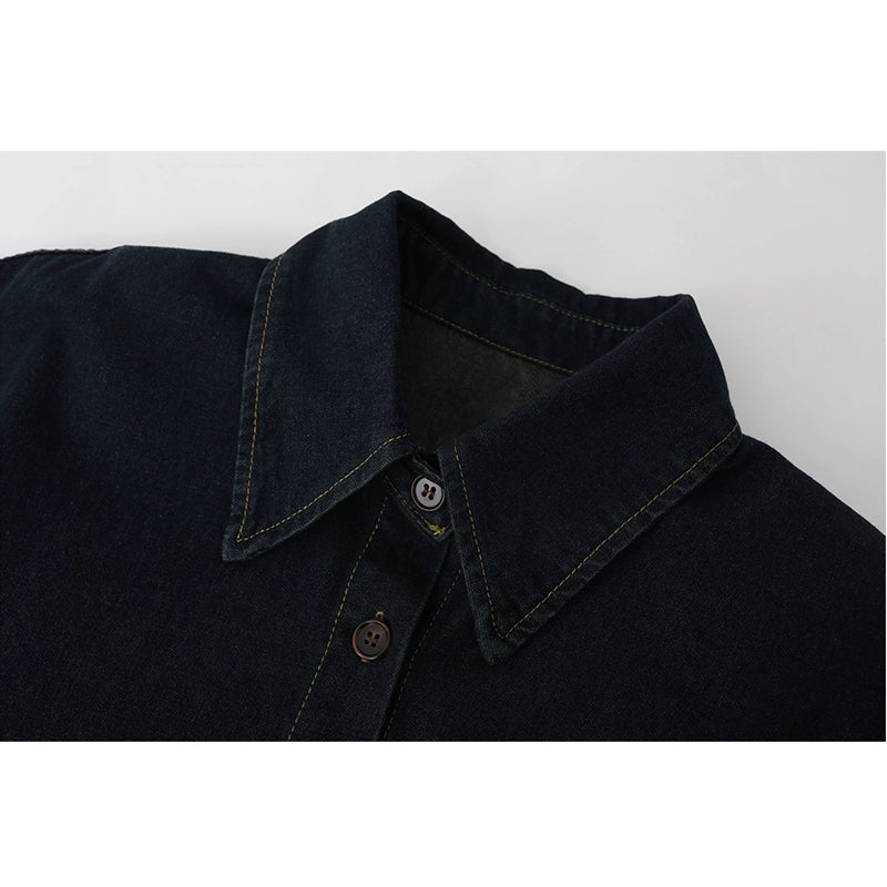 Denim skjorte og midi skjørt sett