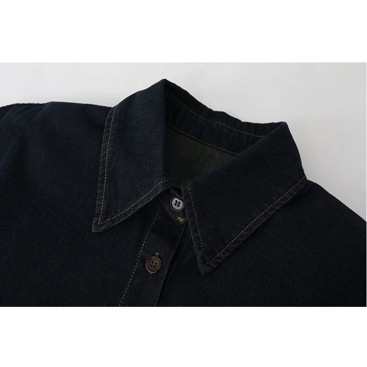 Denim skjorte og midi skjørt sett