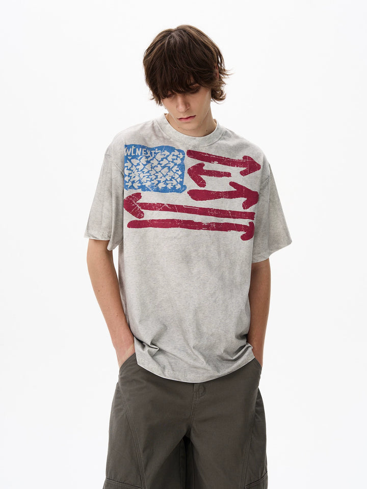 Distressed Graphic Loose T-Shirt