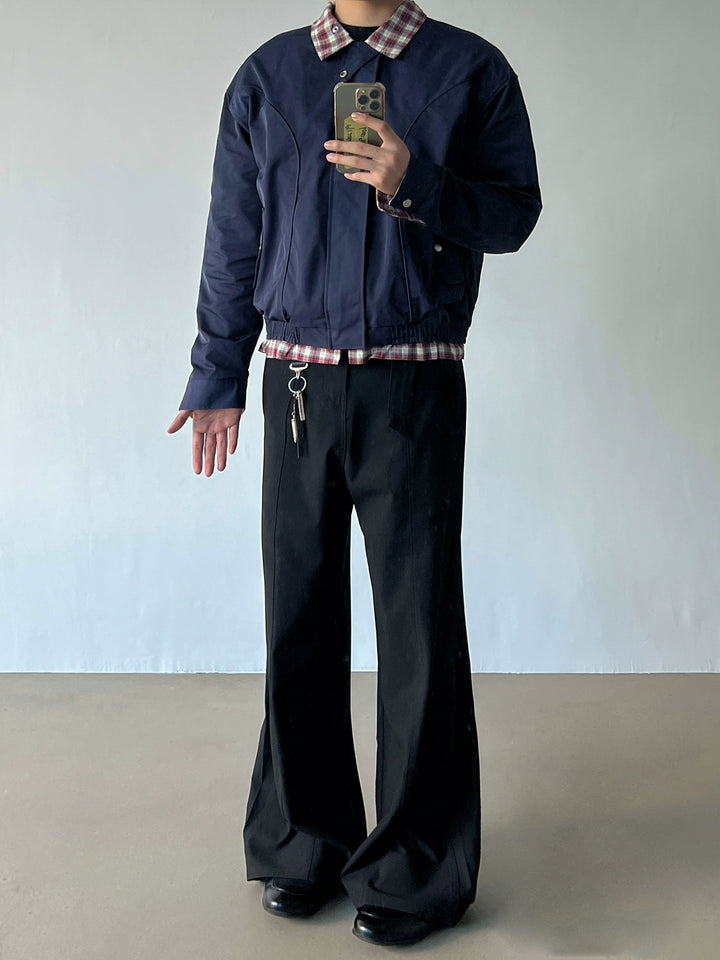 Houndstooth Stand Collar Jacket