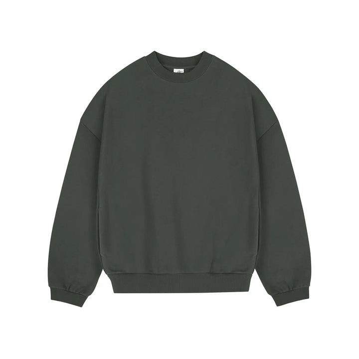 Solid Color Crew Velvet Neck Sweatshirt