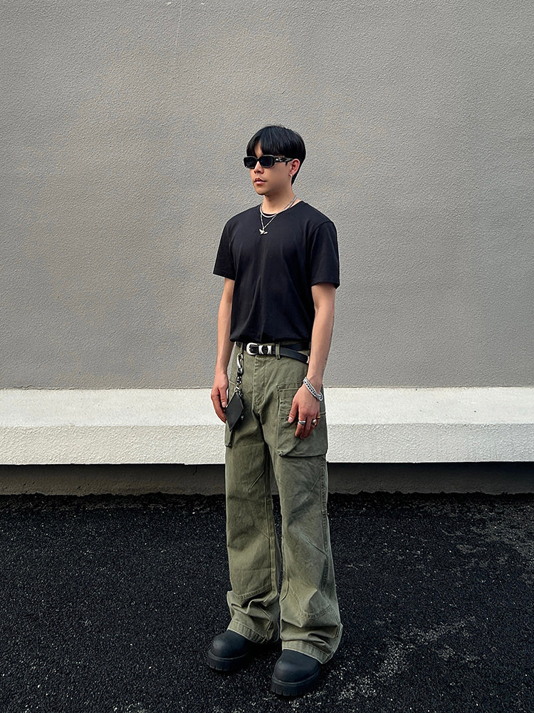 Multi-Pocket Wide-Leg Jeans