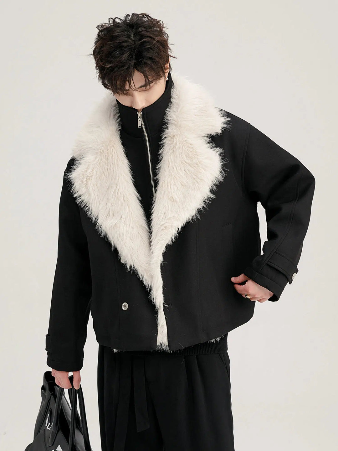 Imitation Mink Collar Two-piece Jacket
