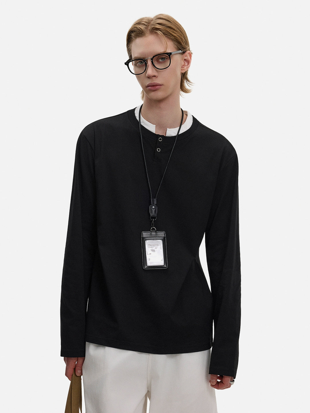 Henley Krave Langærmet Lagdelt Pullover