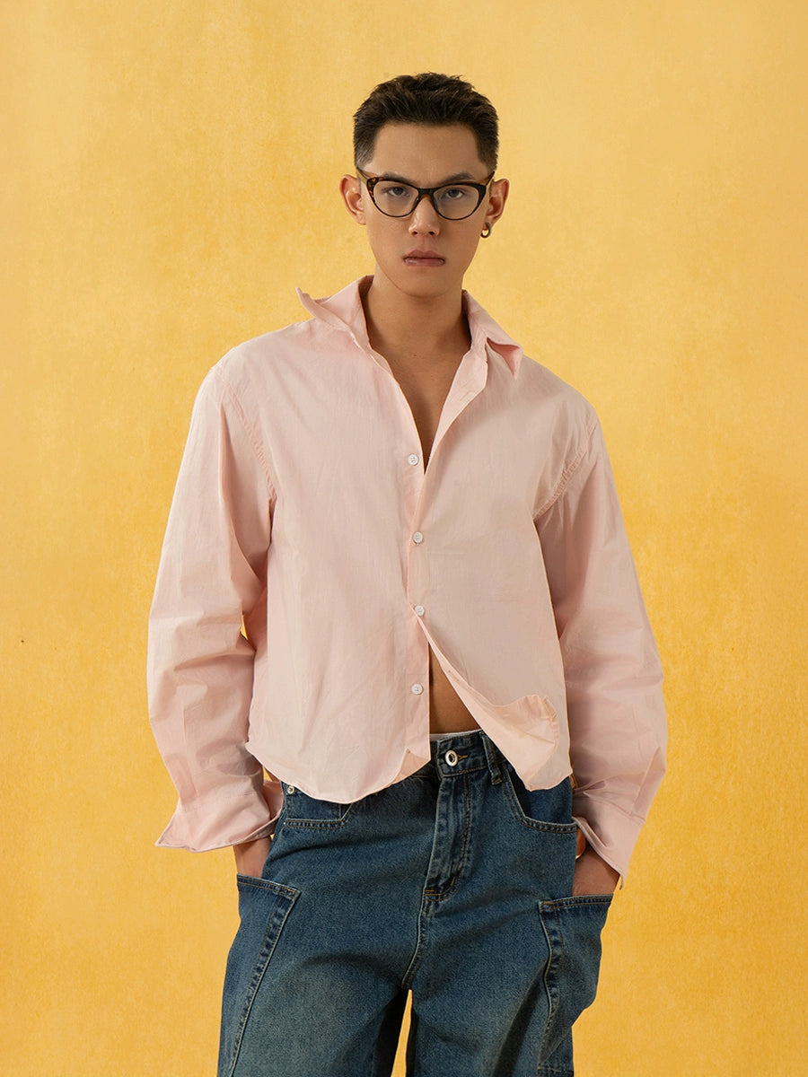 Steel Wire Design Loose Long-Sleeved Shirt