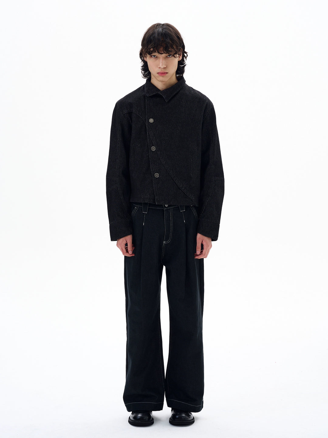 Retro Rechte Pas Asymmetrische Denim Jas