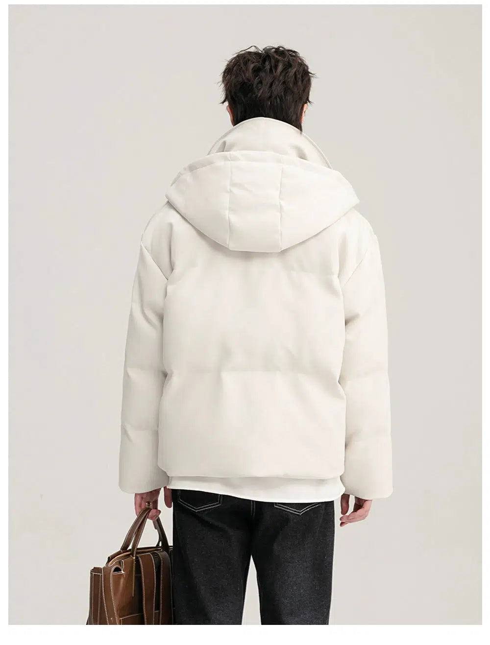 High Collar Lined Hooded Jacket