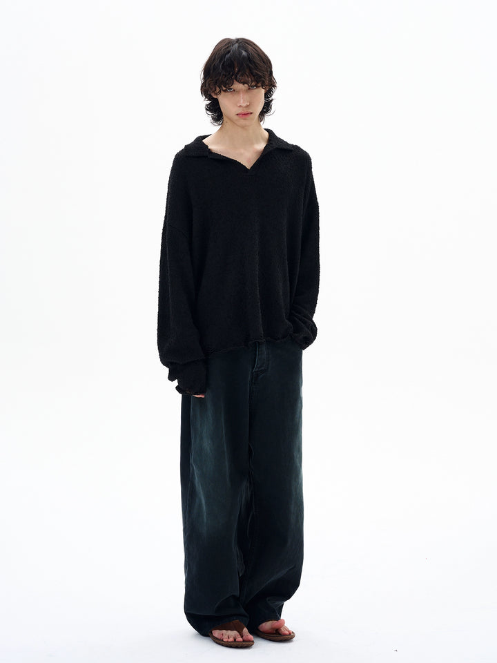 Loose Grainy Knit Pullover