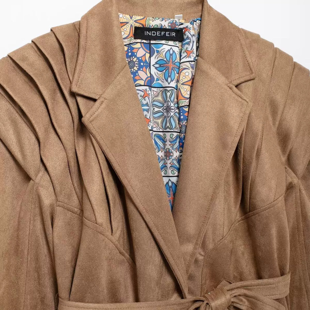 Suede Waist Tie Jacket