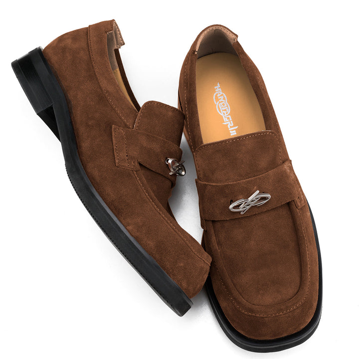 Suede Slip-On Square Toe Loafers