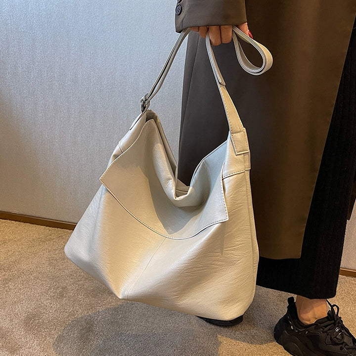 Large Capacity Leather Shoulder Tote Bag
