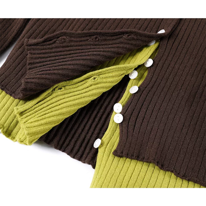 Color Block Faux Knit Sweater