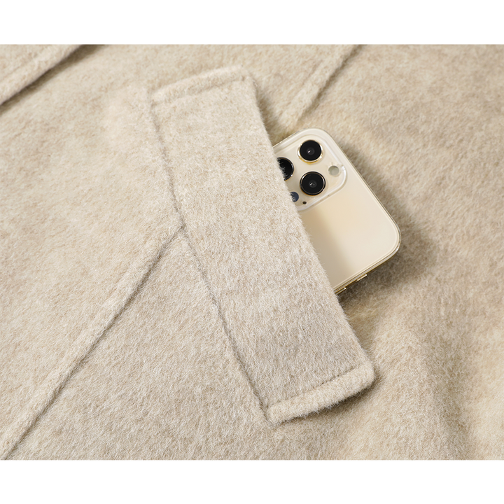 Wool Stand-Collar Colorblock Winter Coat