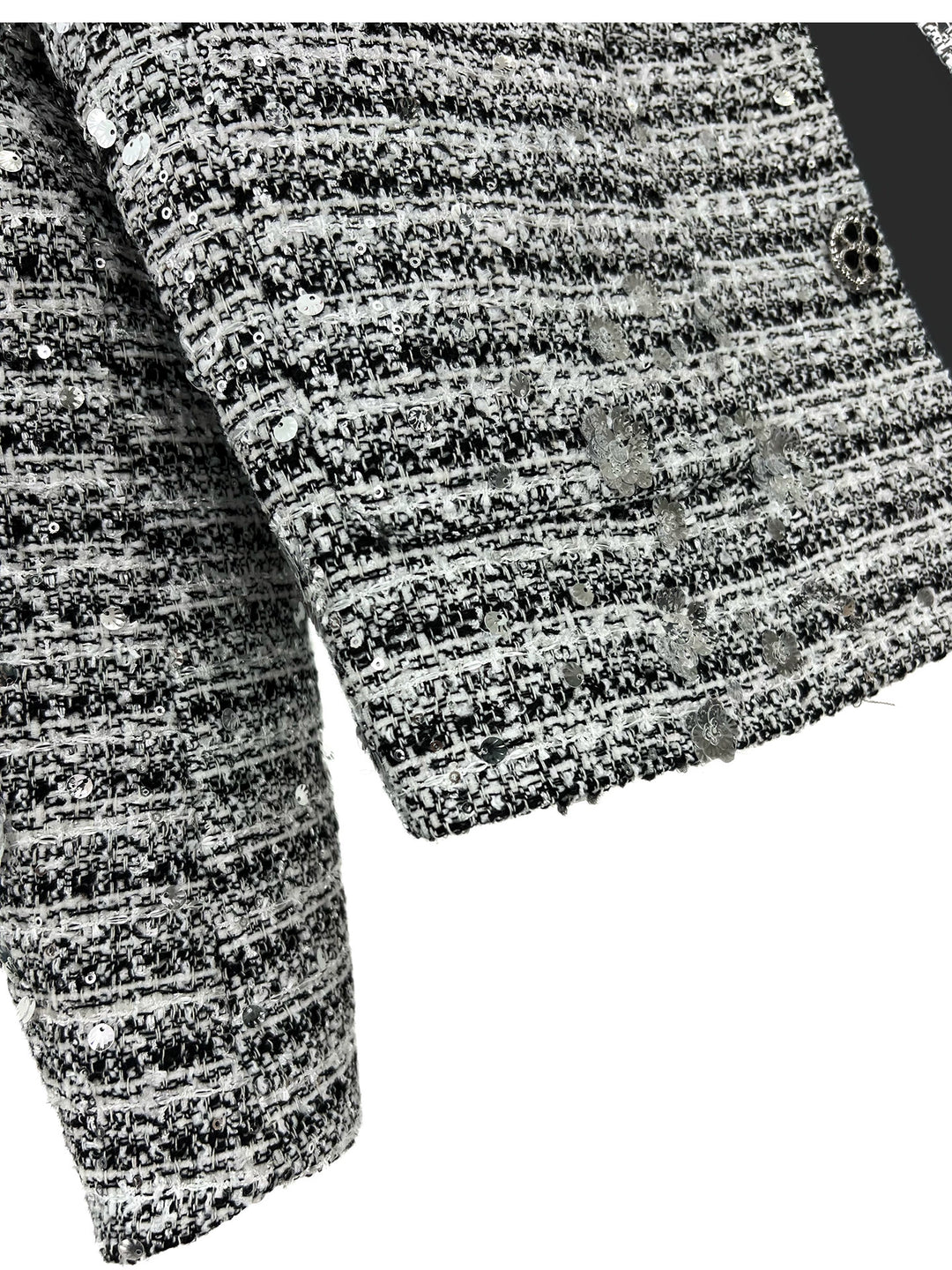 Sequined Tweed Short Jacket