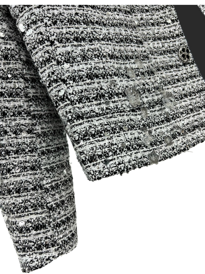 Sequined Tweed Short Jacket