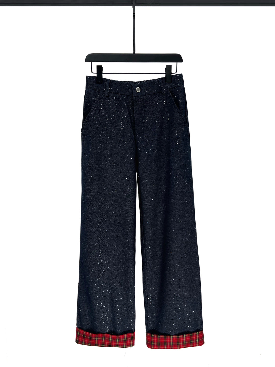 Plaid Collar Jacket and Pants