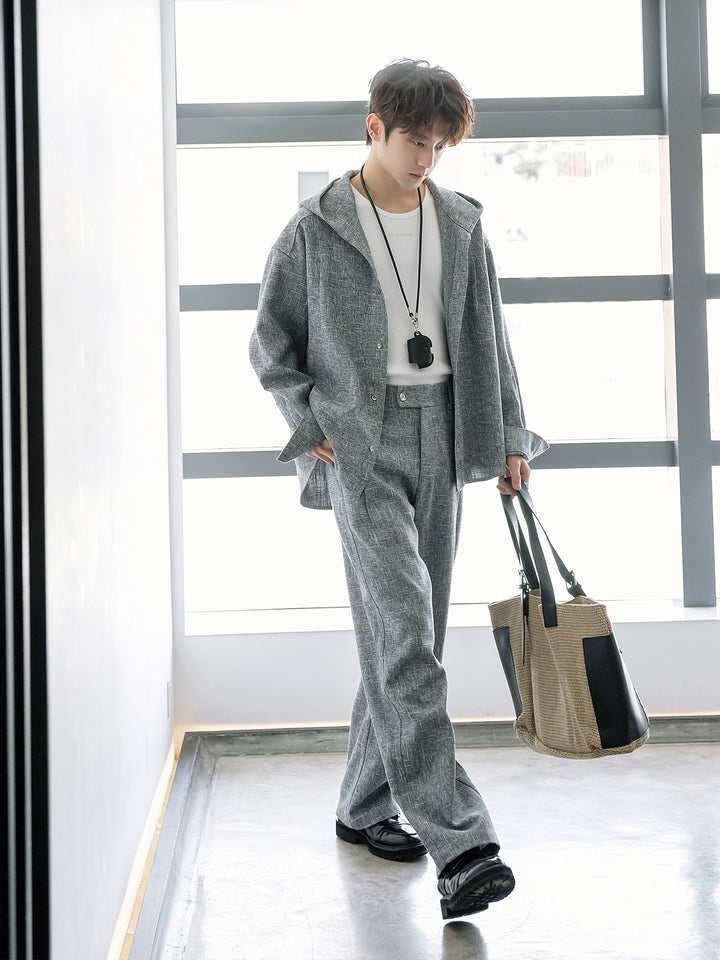 Textured Casual Hoodie and Pants