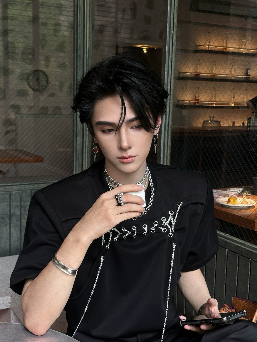 Short Sleeve Loose Fit Chain T-shirt