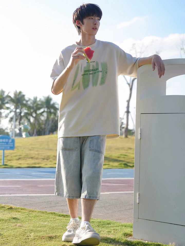 Heavy Suede Loose Fit Short Sleeve T-shirt