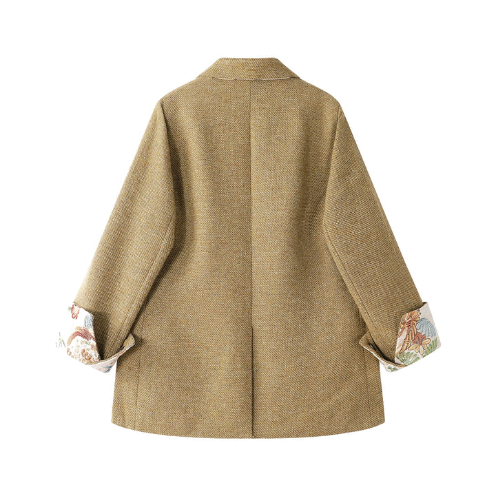 Embroidered Cuff Blazer Jacket