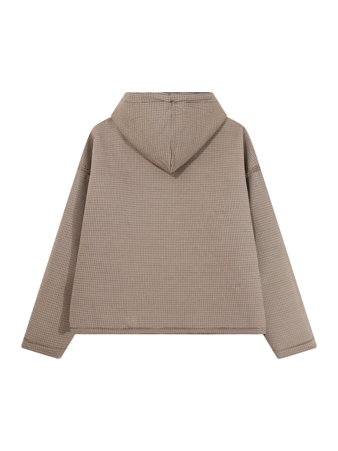 Cardigan à capuche zippé réversible à motif pied-de-poule