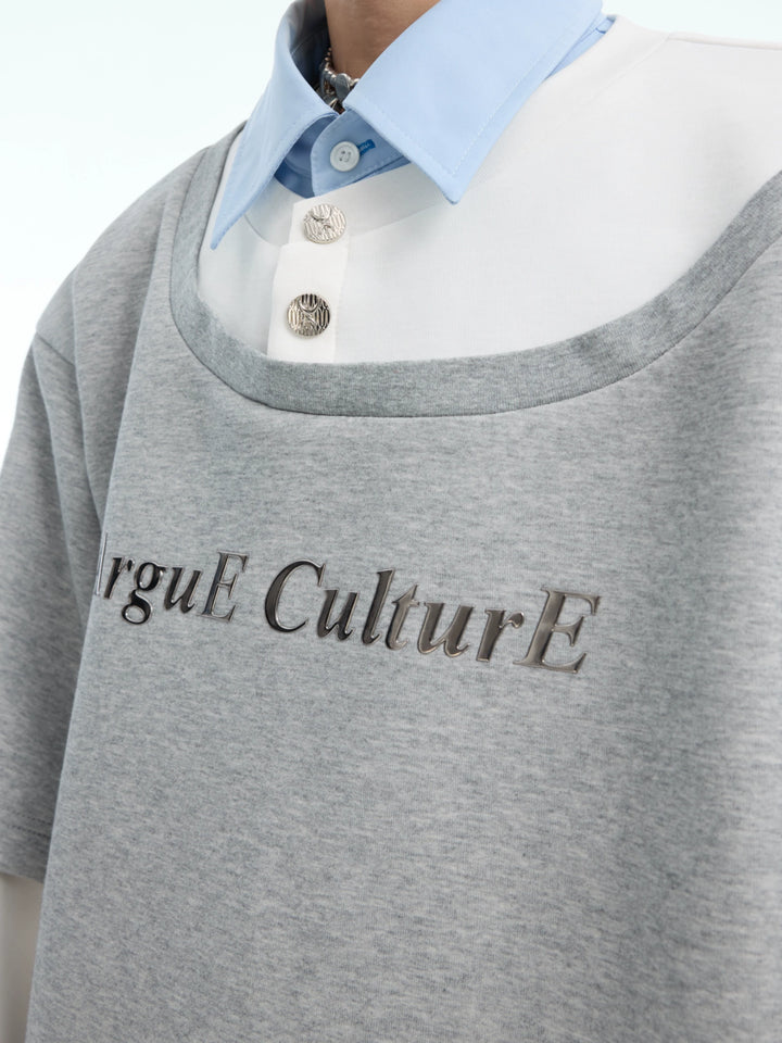 Oversized contrast stitching sweatshirt top